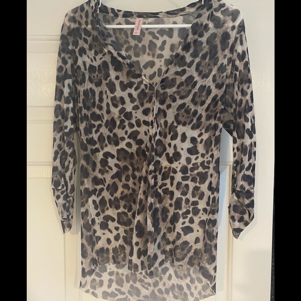 Sheer leopard print top